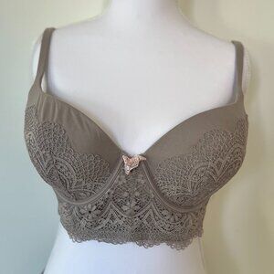 Victoria's Secret Beige Body By Victoria Long Line Lace Demi Bra